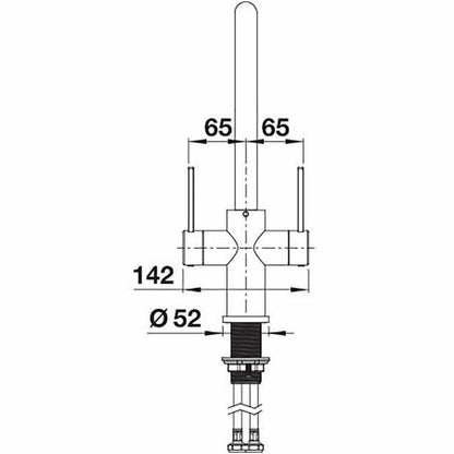 Blanco Jandora Twin Lever Kitchen Tap - Brushed Stainless Steel