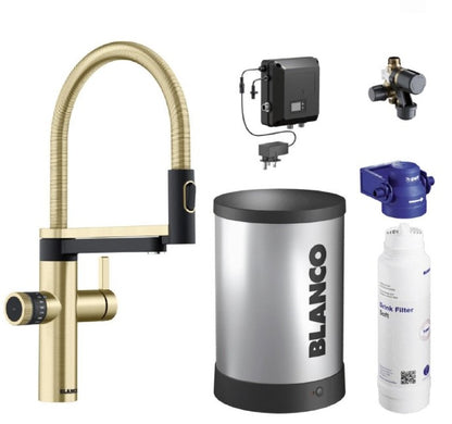 BLANCO 527429 drink.hot EVOL-S Pro Kitchen Hot Water Tap - Satin Gold