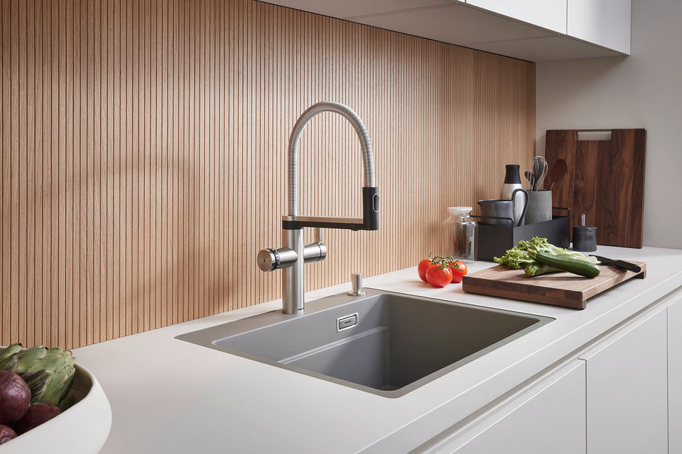 Blanco 527656 Choice Icona Kitchen Mixer Tap - Brushed Stainless Steel
