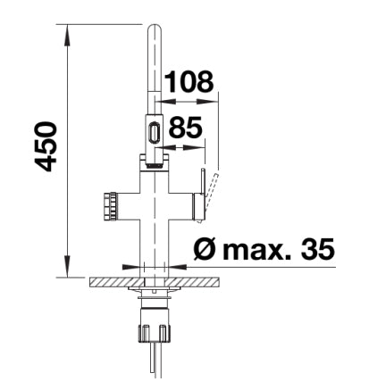Blanco 527656 Choice Icona Kitchen Mixer Tap - Brushed Stainless Steel