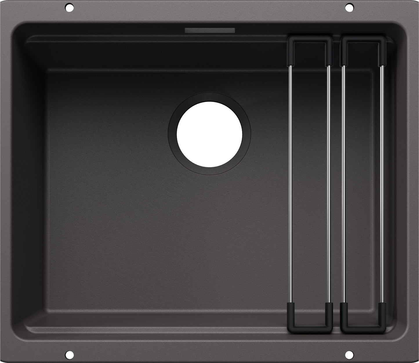 Blanco Etagon 500-U Silgranit Kitchen Sink in Rock Grey Including Rails