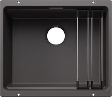 Blanco Etagon 500-U Silgranit Kitchen Sink in Rock Grey Including Rails