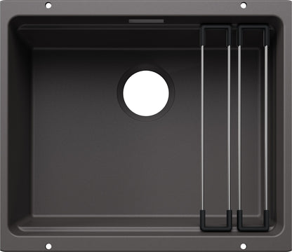 Blanco Etagon 500-U Silgranit Kitchen Sink in Rock Grey Including Rails
