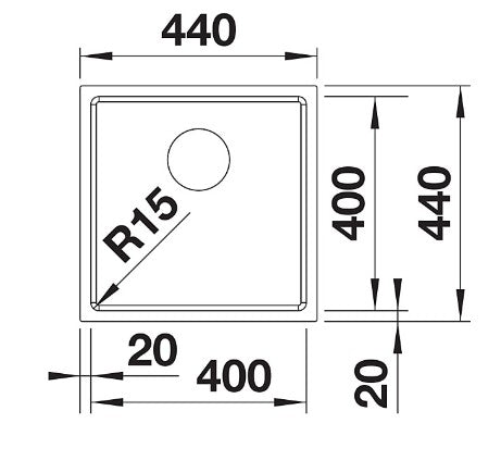 Blanco 528229 Quato 400-U Single Bowl Undermount Sink - Stainless Steel