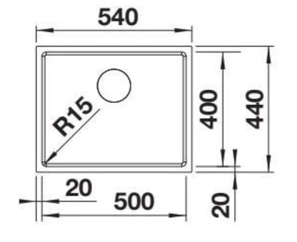 Blanco 528230 Quato 500 U Single Bowl Undermount Sink - Stainless Steel
