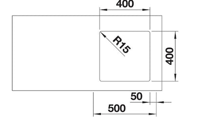Blanco 528230 Quato 500 U Single Bowl Undermount Sink - Stainless Steel