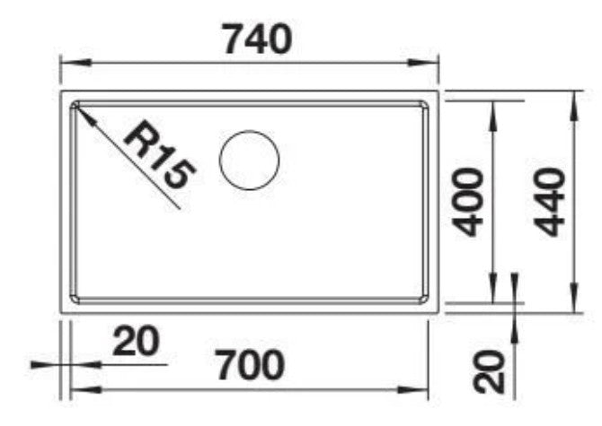 Blanco Quato 700-U 528231 Single Bowl Undermount Sink - Stainless Steel