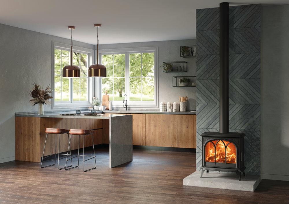 Stovax Huntingdon 40 Wood Tracery Door - Matt Black