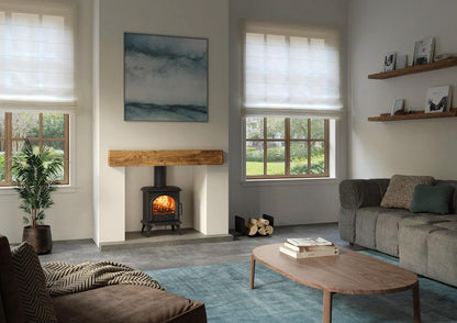 Stovax Huntingdon 20 Clear Door Multi-Fuel - Matt Black