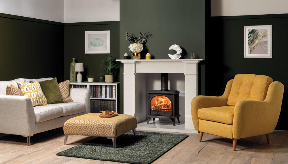 Stovax Huntingdon 30 Multi-Fuel Clear Door - Matt Black