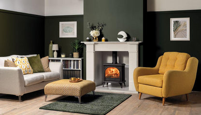 Stovax Huntingdon 30 Multi-Fuel Clear Door - Matt Black