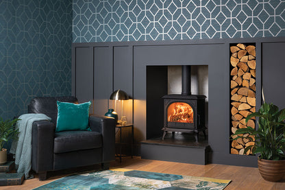 Stovax Huntingdon 30 Multi-Fuel Clear Door - Matt Black
