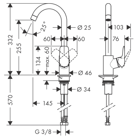 Hansgrohe Logis M31 Kitchen Mixer Tap Chrome - 71835000