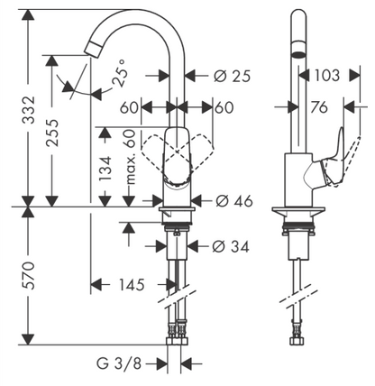 Hansgrohe Logis M31 Kitchen Mixer Tap Chrome - 71835000