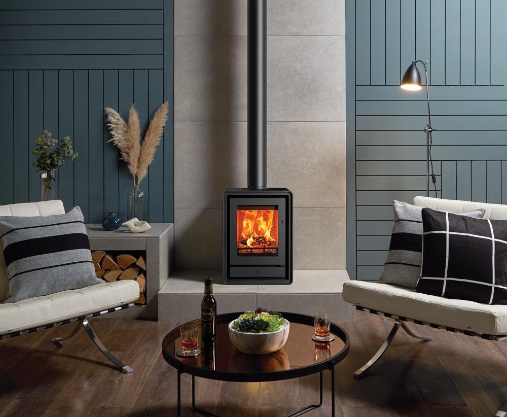 Stovax Riva2 40 Freestanding Multi-Fuel - Matt Black