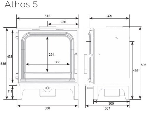 Onyx Athos 5 Wood Stove - Matt Black