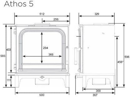 Onyx Athos 5 Wood Stove - Matt Black