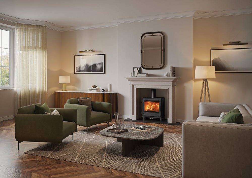 Onyx Athos 5 Wide Multi-Fuel Stove - Matt Black