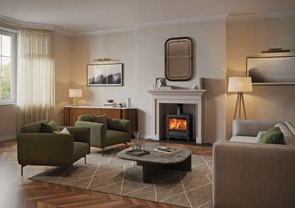 Onyx Athos 5 Wide Multi-Fuel Stove - Matt Black