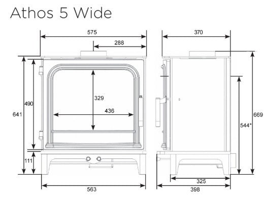 Onyx Athos 5 Wide Multi-Fuel Stove - Matt Black