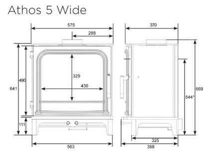 Onyx Athos 5 Wide Multi-Fuel Stove - Matt Black
