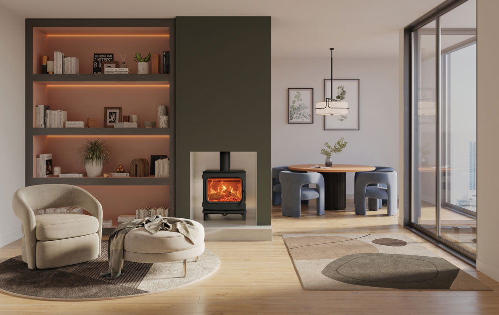 Onyx Olympus 5 Wood Stove - Matt Black