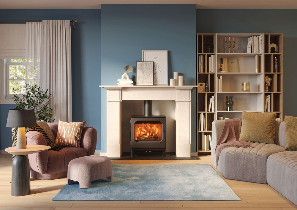 Onyx Olympus 5 Wide Multi-Fuel Stove - Matt Black