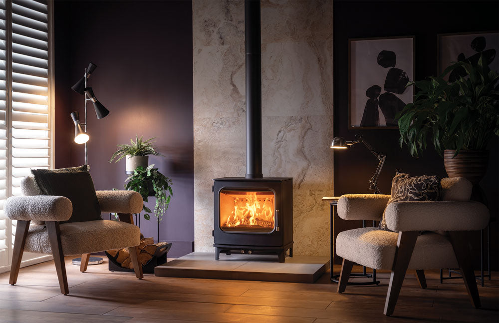 Onyx Olympus 5 Wide Multi-Fuel Stove - Matt Black