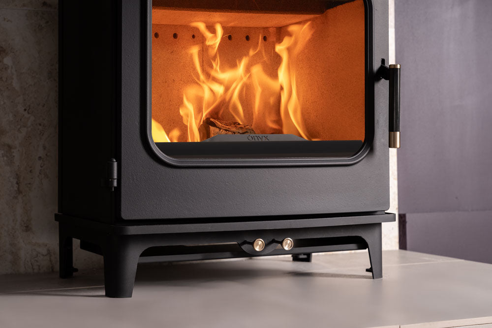 Onyx Olympus 5 Wide Multi-Fuel Stove - Matt Black