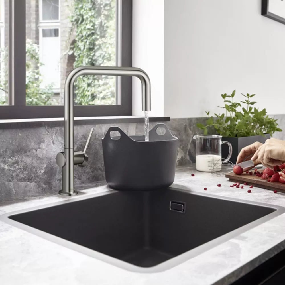 Hansgrohe Talis M54 Brushed Steel Single Lever Kitchen Sink Mixer Tap - 72806800