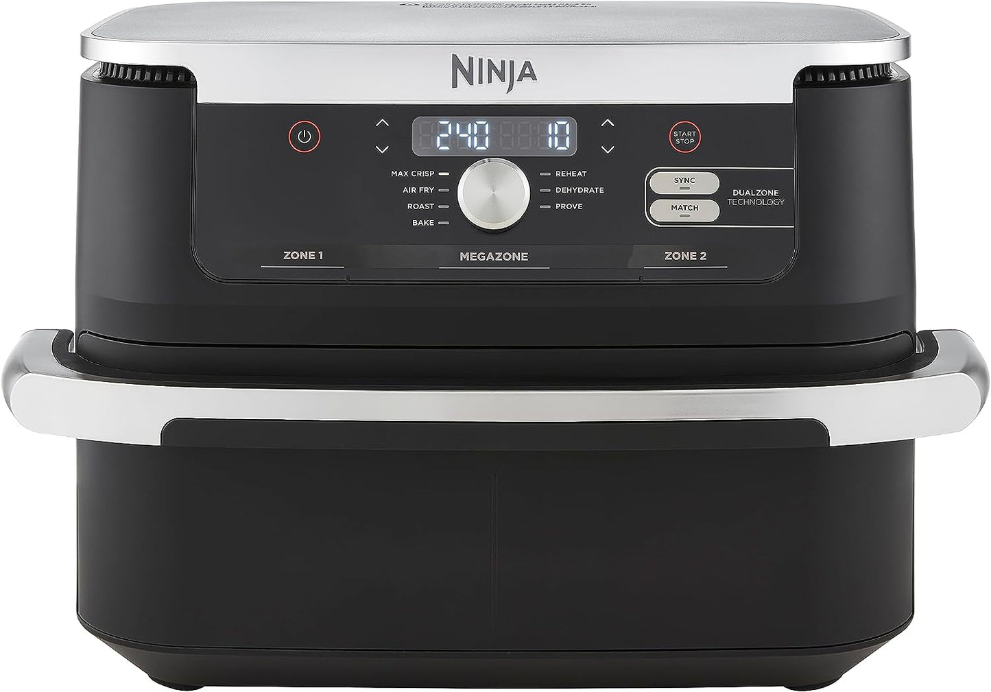 Ninja foodi multi-cooker with digital display on a white background