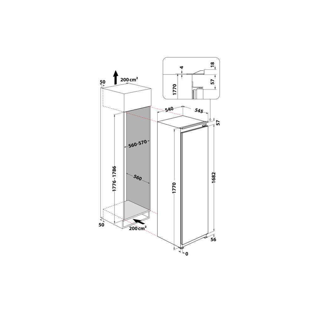 Whirlpool AFB18432 Integrated Upright Freezer - White