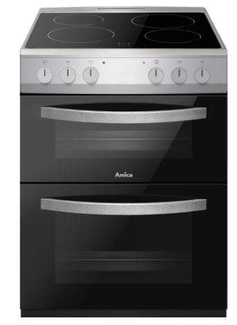 Amica AFC602SS Ceramic Electric Cooker with Double Oven