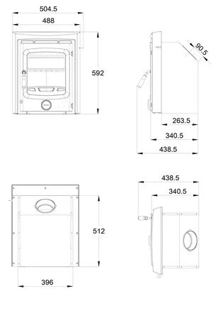 Atlantic Bay 5 Multi-Fuel Insert Stove - Matt Black