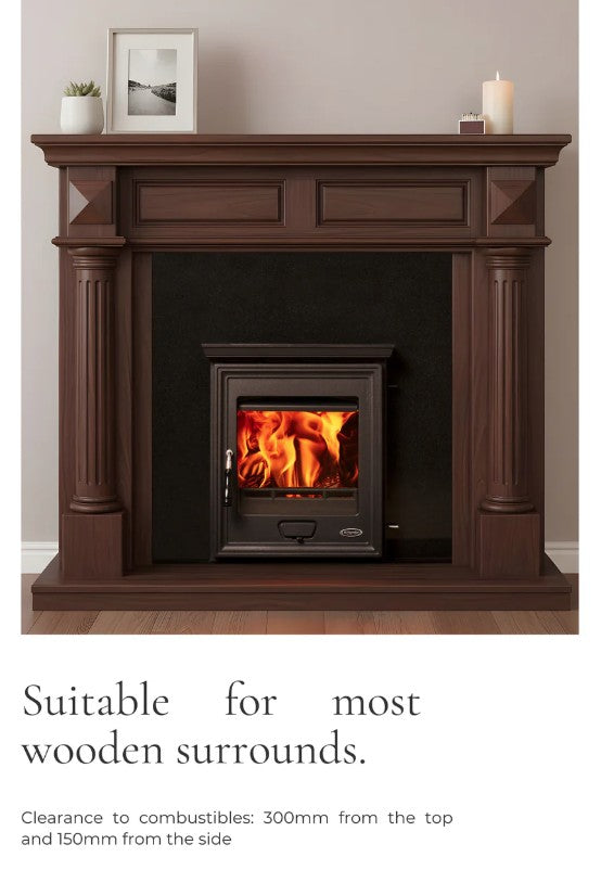 Atlantic Stream 5 Multi-Fuel Insert Stove - Matt Black