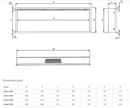 FireFx Atmos 135R Inset Electric Fire
