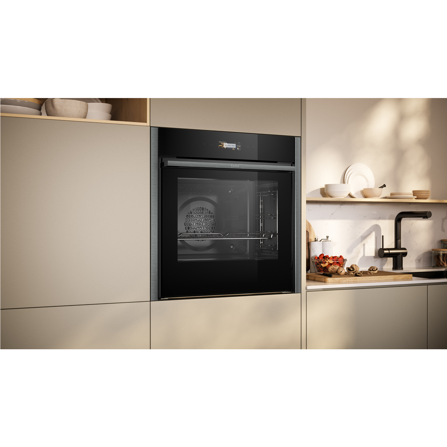 Neff B54CR71G0B N70  Slide and Hide Single Oven - Graphite Grey