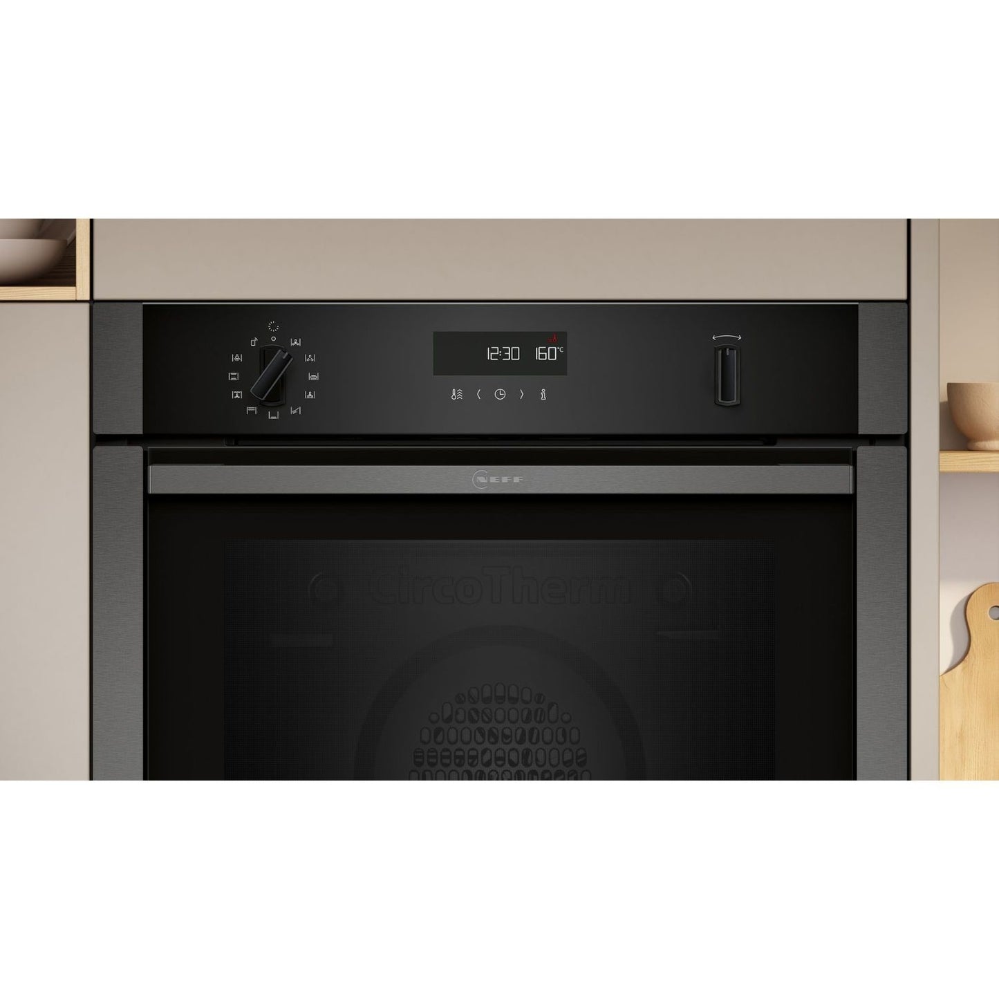 Neff B6ACH7AG7B N50 Slide and Hide Electric Single Oven - Graphite