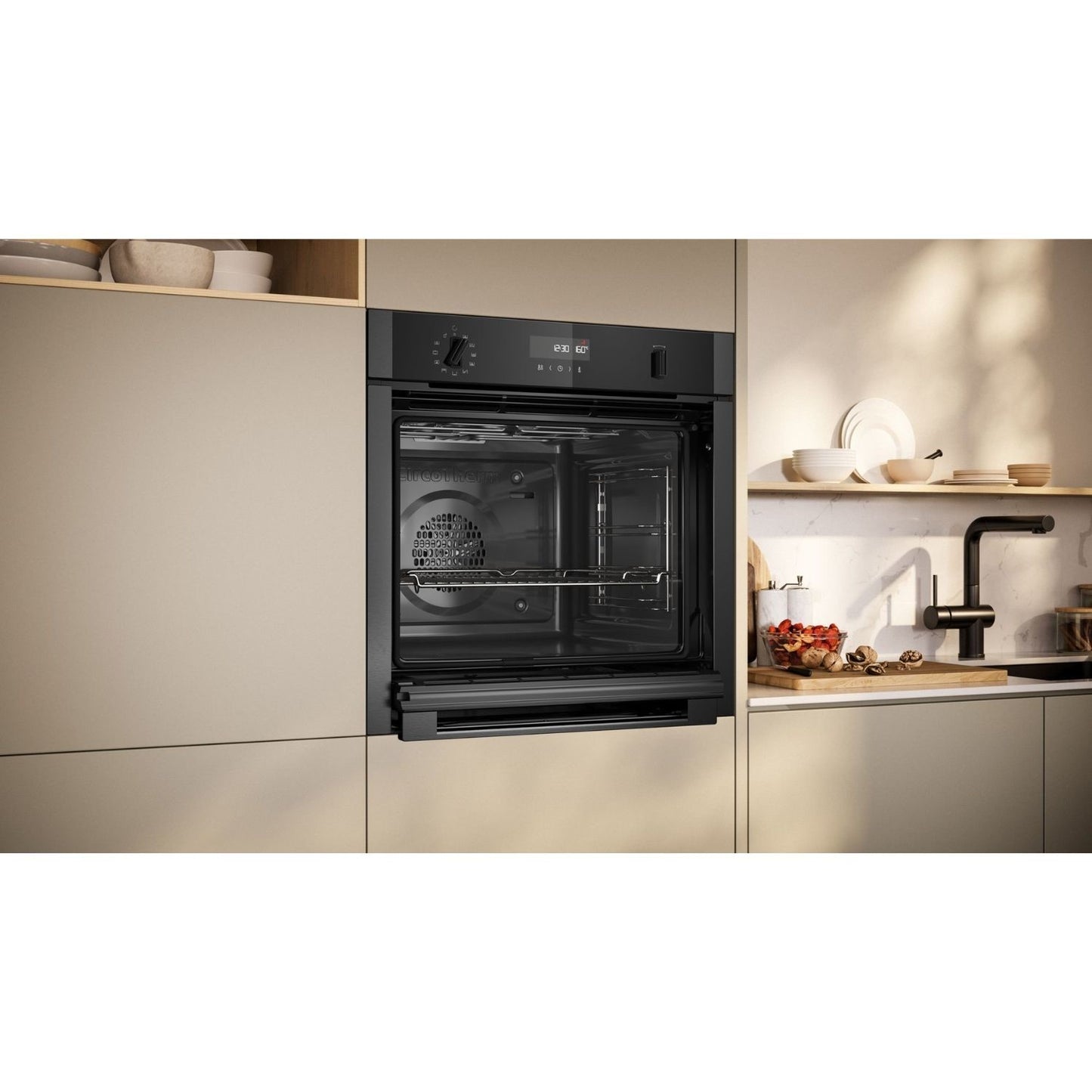 Neff B6ACH7AG7B N50 Slide and Hide Electric Single Oven - Graphite
