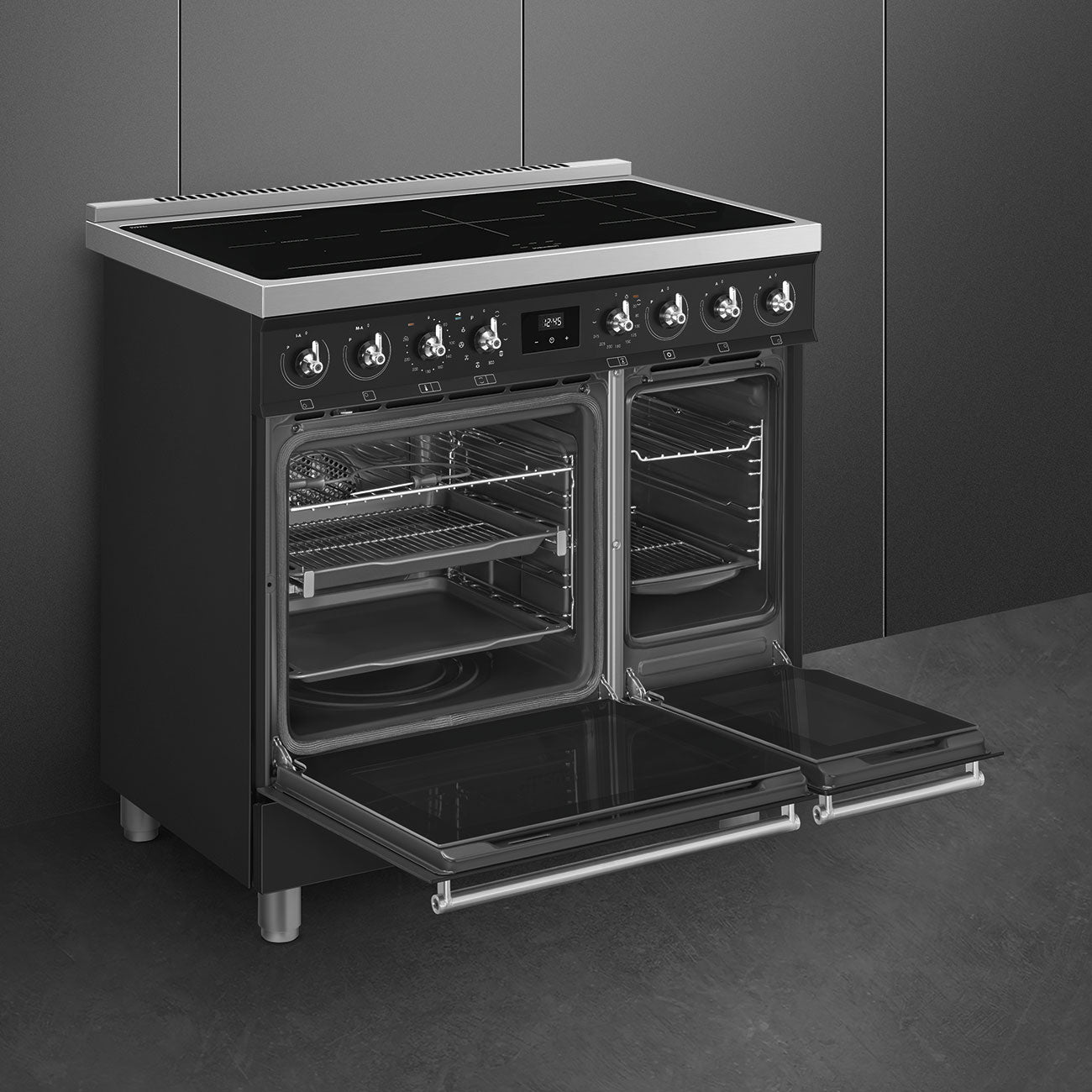 Smeg C92IPMB2 Symphony 90cm Electric Induction Range Cooker - Black