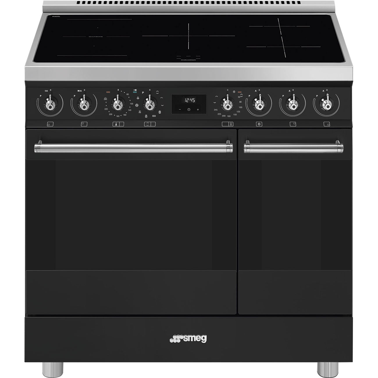 Smeg C92IPMB2 Symphony 90cm Electric Induction Range Cooker - Black