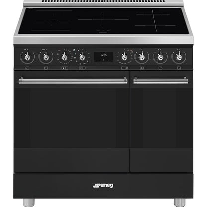 Smeg C92IPMB2 Symphony 90cm Electric Induction Range Cooker - Black