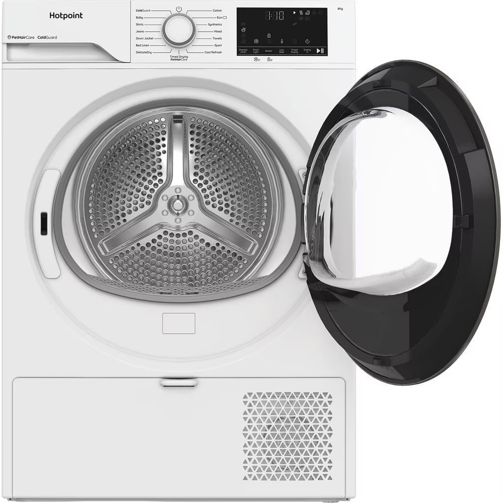 Hotpoint CHSD82MWWUK 8kg Heat Pump Tumble Dryer with Pet Hair Care