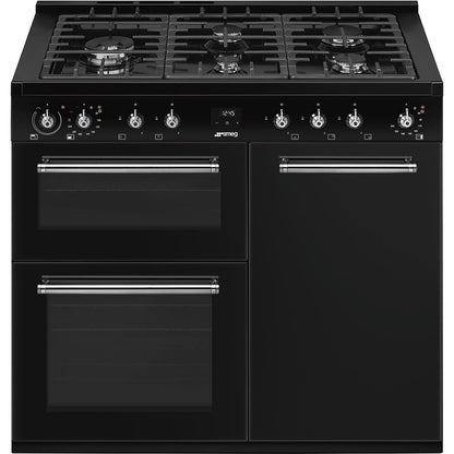 Smeg Classic CX103GMBL 100cm Wide Dual Fuel Range Cooker - Black