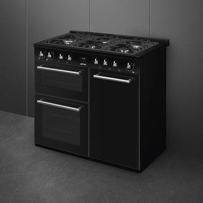 *DISPLAY MODEL* Smeg CX103GMBL Classic 100cm Dual Fuel Range Cooker - Black
