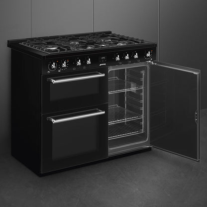*DISPLAY MODEL* Smeg CX103GMBL Classic 100cm Dual Fuel Range Cooker - Black