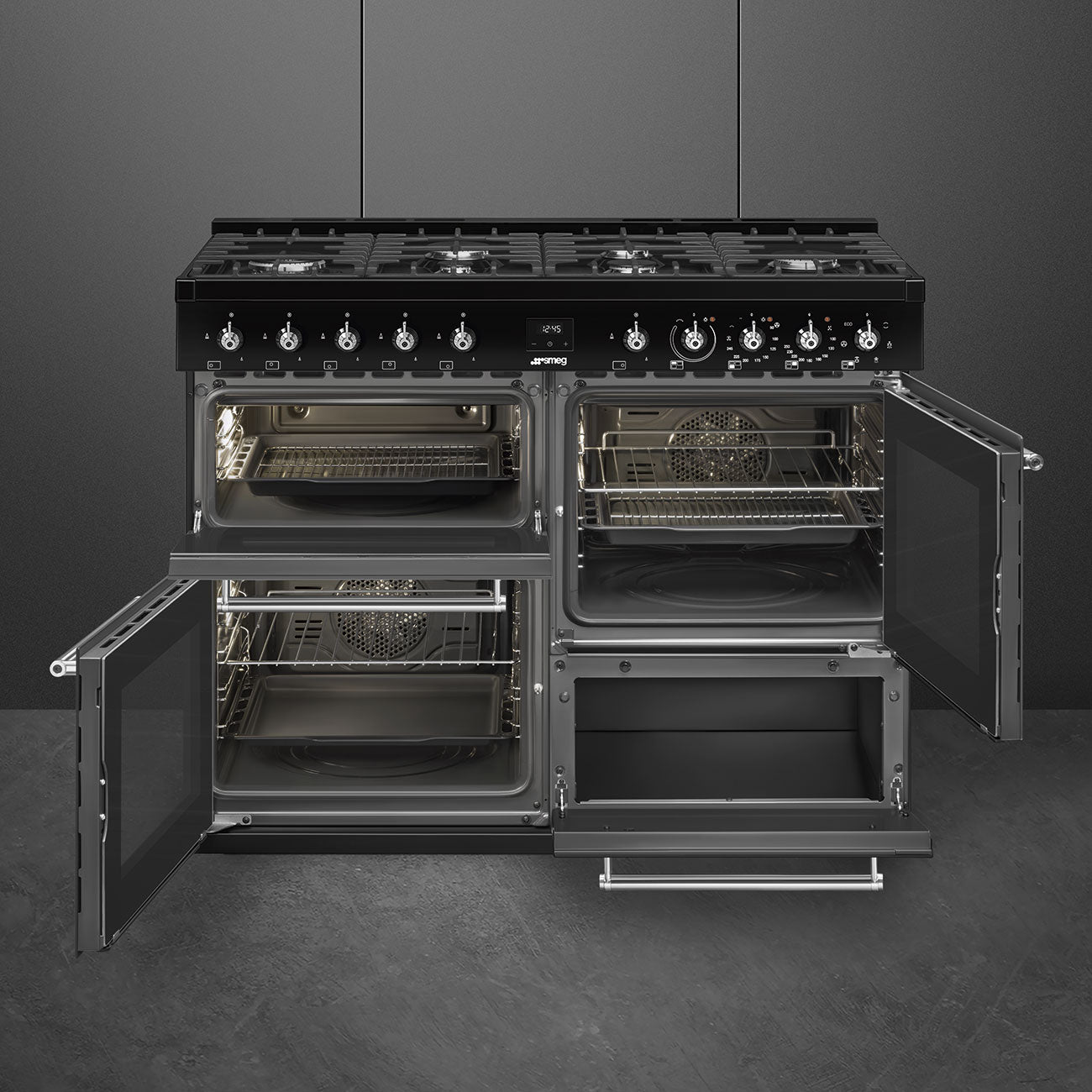 *DISPLAY MODEL* Smeg CX113GMBL Classic 110cm Dual Fuel Range Cooker - Black