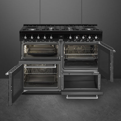 *DISPLAY MODEL* Smeg CX113GMBL Classic 110cm Dual Fuel Range Cooker - Black