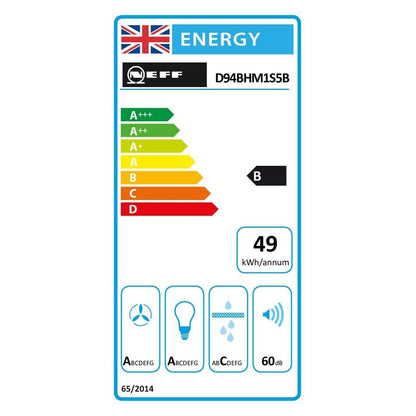 Neff D94BHM1S5B N50 90cm Slimline Chimney Cooker Hood - Black