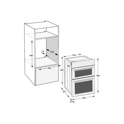 Hotpoint DIH82DIX 60cm Double Electric Oven - Inox